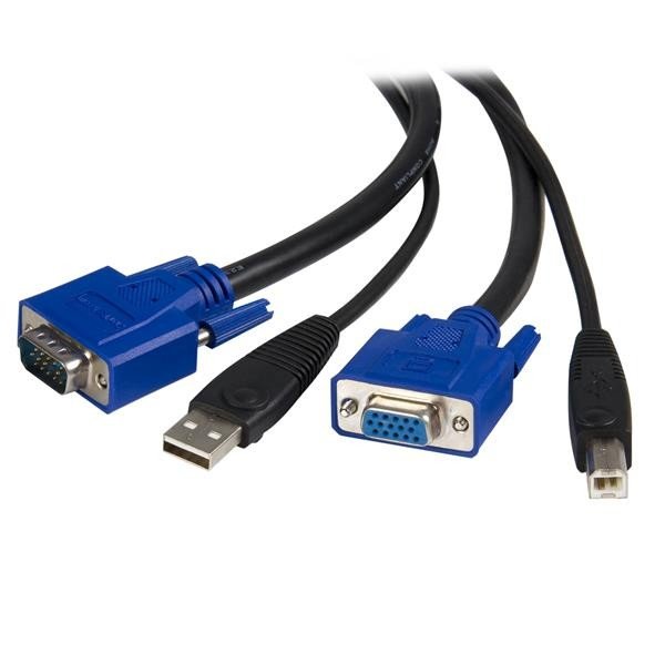 Cable Startech KVM de 1.8mts Todo en Uno VGA USB A USB B HD15 2 en 1