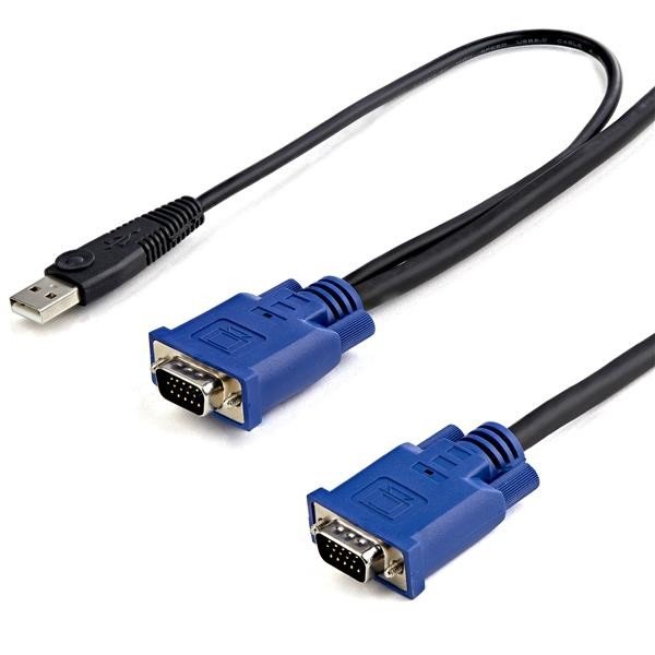 Cable Startech KVM de 4.5mts Ultra Delgado 2-en-1 VGA USB - HD15 Macho a Macho