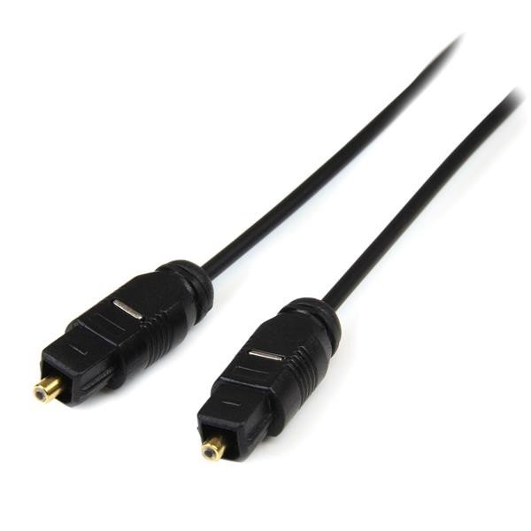 Cable Startech 3mts TosLink Audio Digital Óptico SPDIF Delgado - Negro
