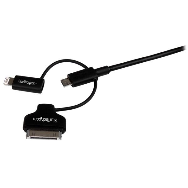 Cable Startech de 1mts Cargador 3 en 1 para iPhone/iPad/iPod/Android  USB 2.0