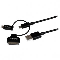 Cable Startech de 1mts Cargador 3 en 1 para iPhone/iPad/iPod/Android  USB 2.0
