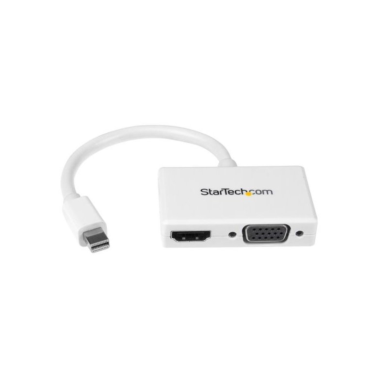 Adaptador Startech Mini DP de Audio/Video para Viajes Convertidor Mini DisplayPort a HDMI o VGA 1080p Blanco