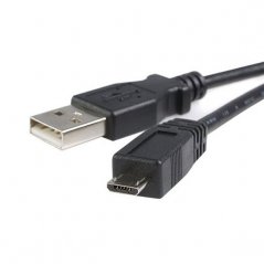 Adaptador Startech de 2mts USB A Macho a Micro USB B Macho para Teléfono Móvil Carga y Datos Negro