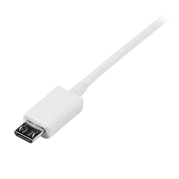 Adaptador Startech 1mts USB A Macho a Micro USB B Macho para Smartphone Blanco
