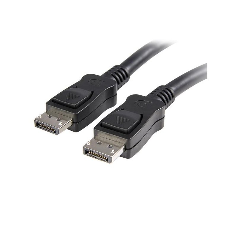 Cable Startech 1,8mts Certificado DisplayPort con Pestillo Latches Seguro con Bloqueo para Monitor 2x Macho DP Negro