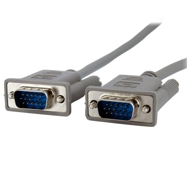 Cable de Video 1,8mts para Monitor VGA - HD15 Macho a Macho Gris