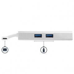 Adaptador USB-C Multifunción para Ordenadores Portátiles  con Entrega de Potencia 4K HDMI USB 3.0 Blanco