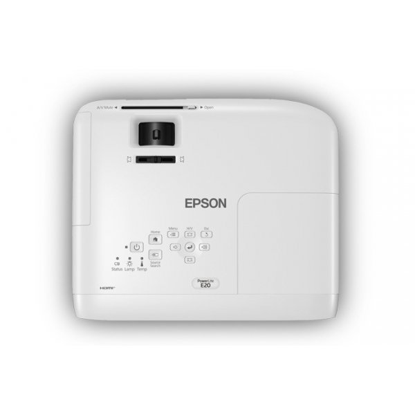 Proyector Epson PowerLite E20 3LCD Resolución de 1024 x 768 Contraste 15,000:1 y 3,4500 ANSI-Lumens