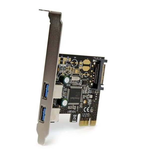 Adaptador Startech Tarjeta Controladora PCI Express PCI-E 2 Puertos USB 3.0 con Alimentación SATA