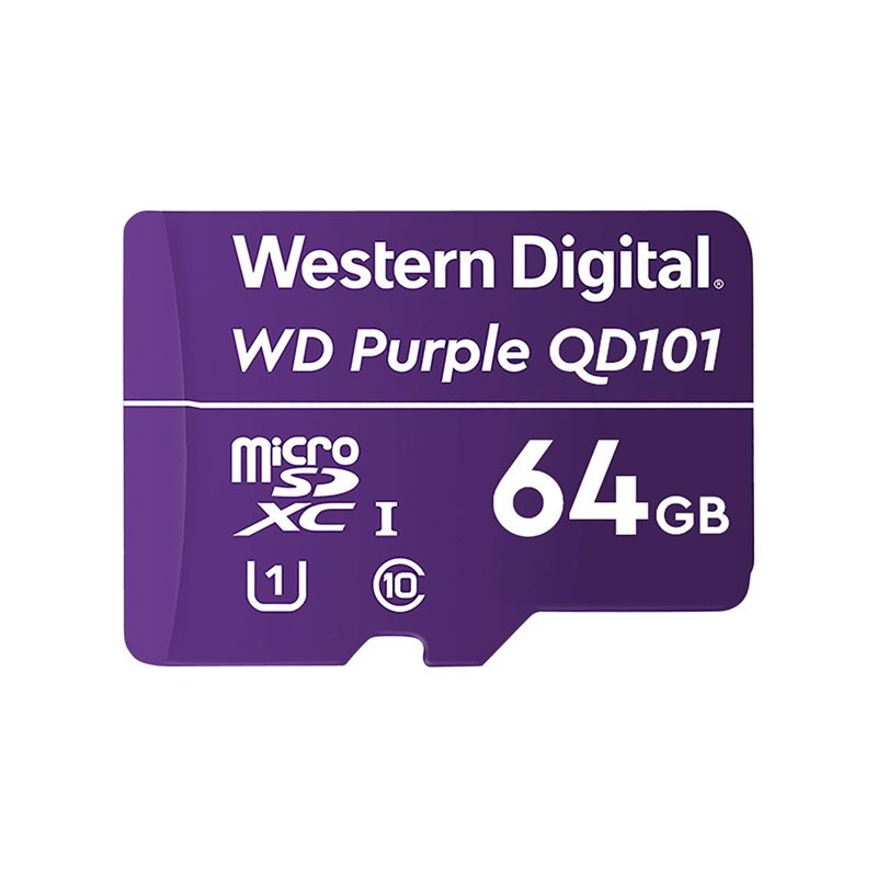 Tarjeta MicroSDXC Western Digital Purple SC QD101 64GB Class 10 UHS-I