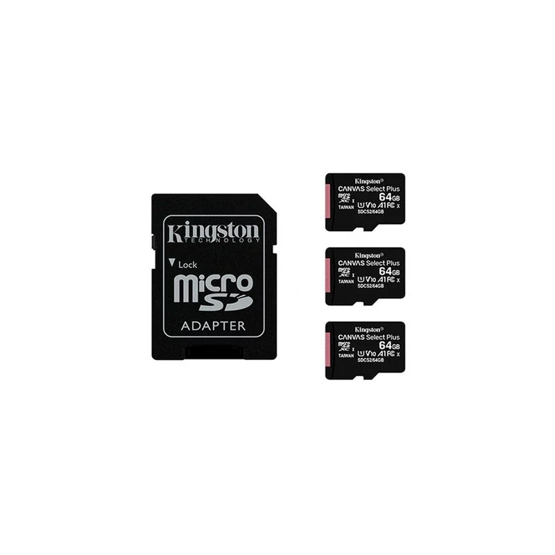 Tarjeta microSD Kingston Canvas Select Plus 64GB x3 100MB/s Lectura A1 Clase 10 UHS-I