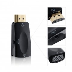 Conversor de Video HDMI a VGA + Audio 3,5 MM