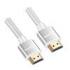 Cable HDMI 1,8m M/M 2.1/8k 120hz Mesh Blanco Conectores Bañados en Oro