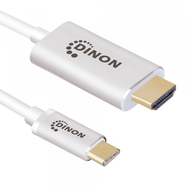 Cable USB-C 3.1 a HDMI 4k 3 mts Conector Metálico Gris