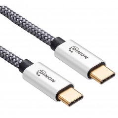 Cable USB-C a USB-C 3.1 10Gbps 1.8 mts Conector Metalico Blanco
